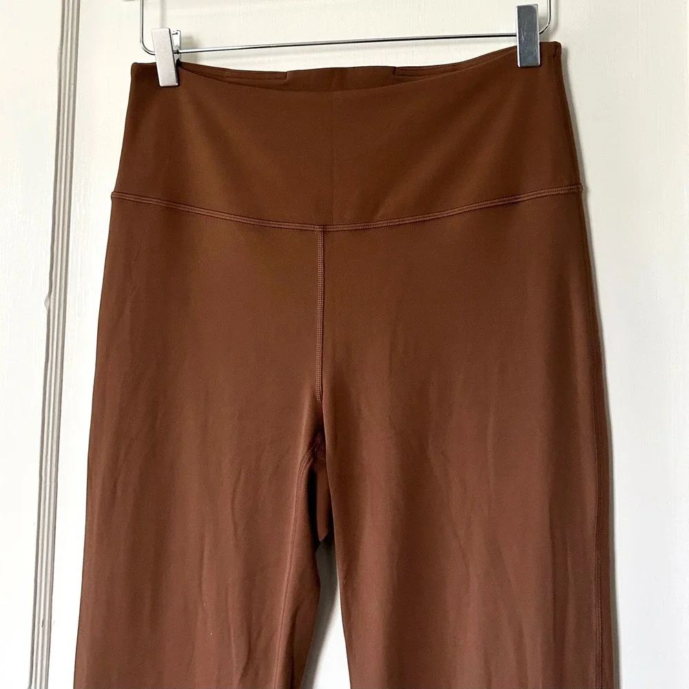 Lululemon Groove Super-High-Rise Flared Pant *Nulu Roasted Brown 10 Gym Athletic
